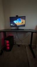 Black Desktop PC Tower Case Tempered Glass Fr...