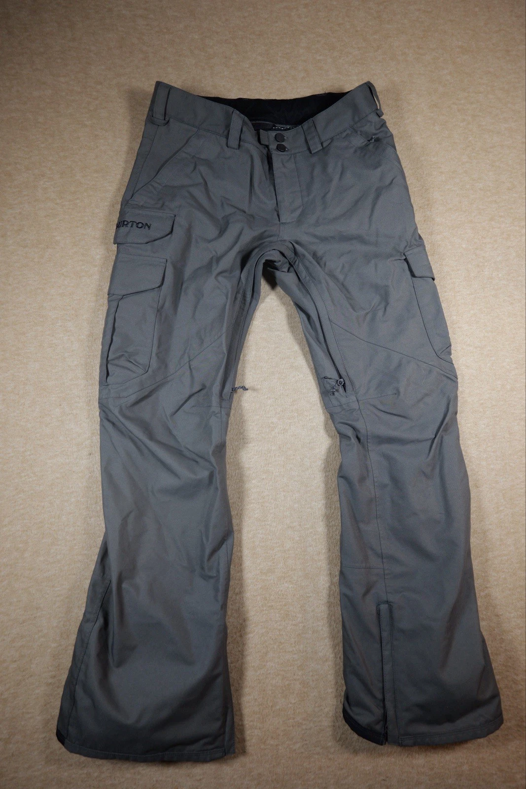 Burton Snowboard Pants Mens Size M Tall/Long Grey Living Lining Snowboarding