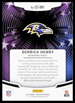 2025 Panini Certified Derrick Henry Certified Stars Blue Mirror