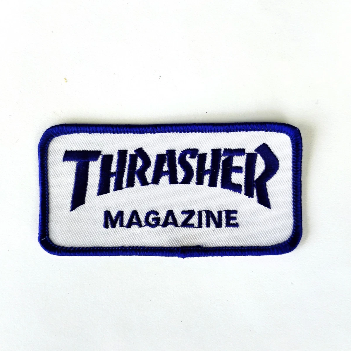 Patch Thrasher Logo – Argent/Noir, Pour Skateboard Ou Customisation