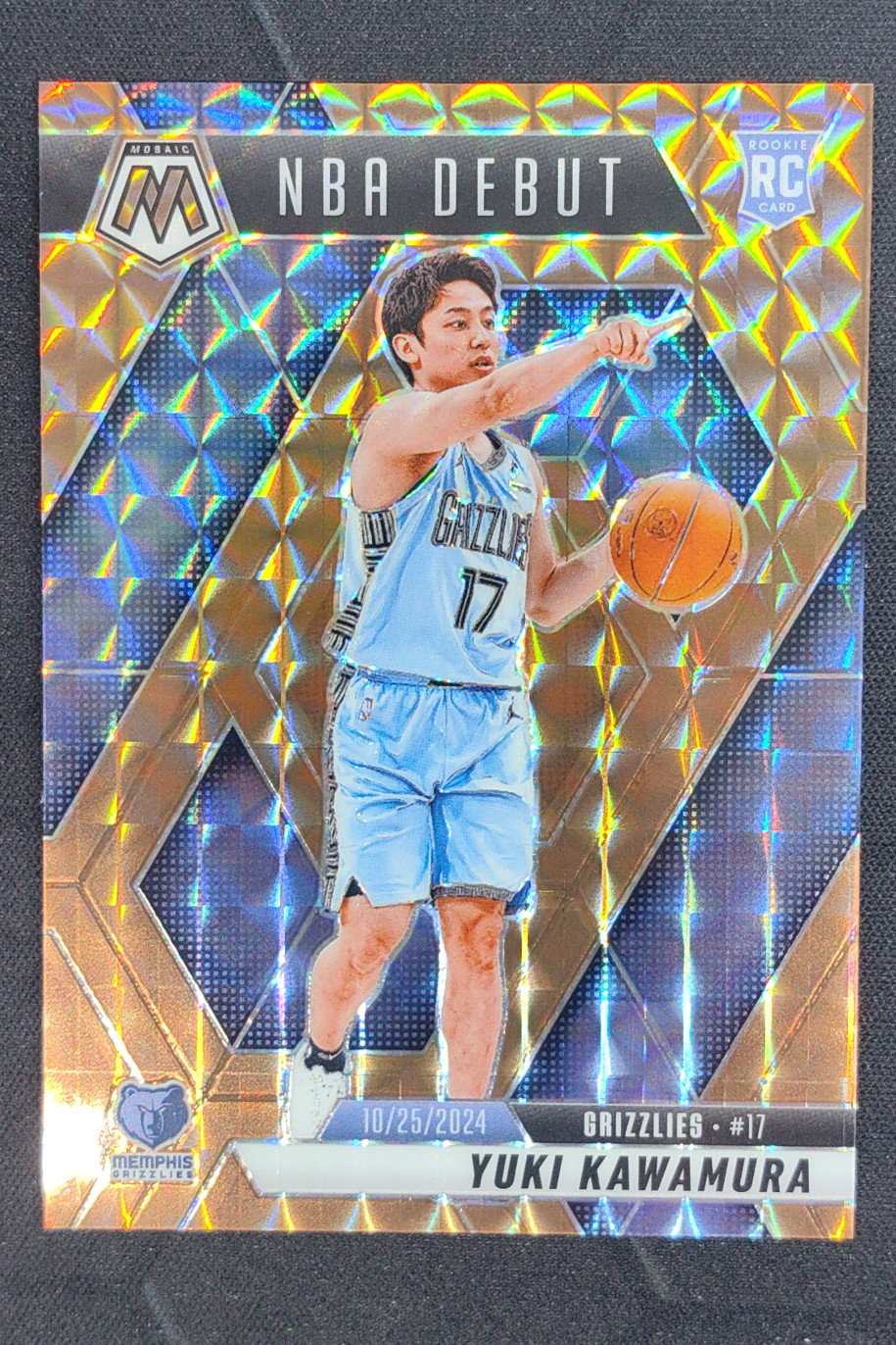 2024-25 Panini Mosaic Yuki Kawamura NBA Debut Bronze Prizm RC /75 #265