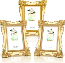 3 Pcs 4 x 6 Vintage Picture Frame Trim Antique Ornate Resin Photo Frame with ...