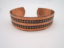 VTG COPPER CUFF BRACELET WITH STAMPED DESIGN WORK