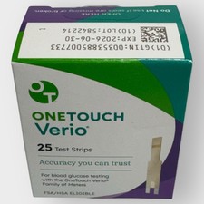 One Touch Verio Blood Glucose Test Strips 25 Count New in Box Exp. 06/26