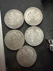 Morgan Silver Dollars- lot of 5 coins from the 1800s