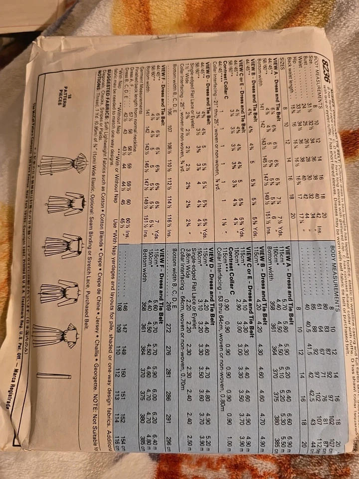 8236 McCalls VTG 80s Sew Pattern Misses Dress and Full Flared Skirt Size 10-14 - Image 2 of 2