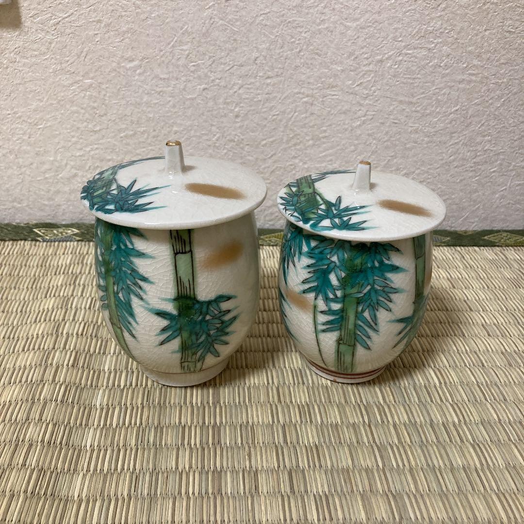 Kutani Ware Tea Cup Set with Lid 2pcs, Boxed, Collector’s Item