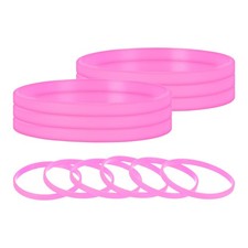 12Pcs Rubber Bracelets, Silicone Wristbands Solid Color for Sport Pink