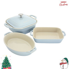 Staub Stoneware 4-pc, Mixed Baking Dish Set, Light blue