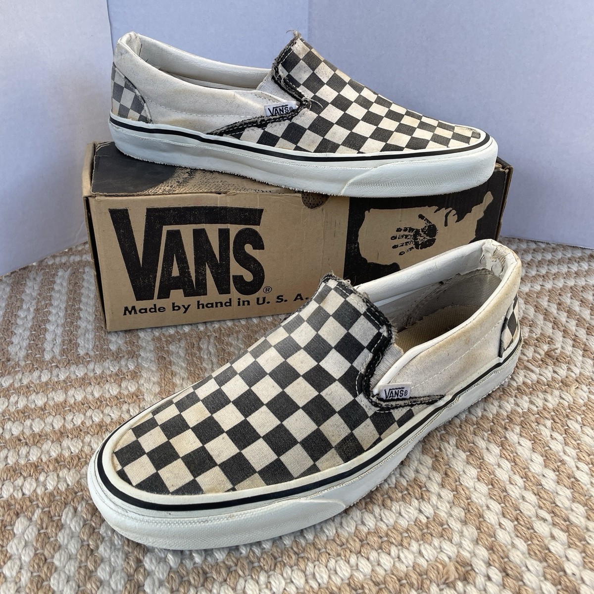 Vans Vintage Made In USA Classic Slip On Checkerboard Shoe Men