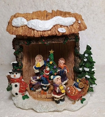 Growth Resin 3D Christmas Pillar Candle Holder Vintage 1998 5.5'' Tall 5''Width 
