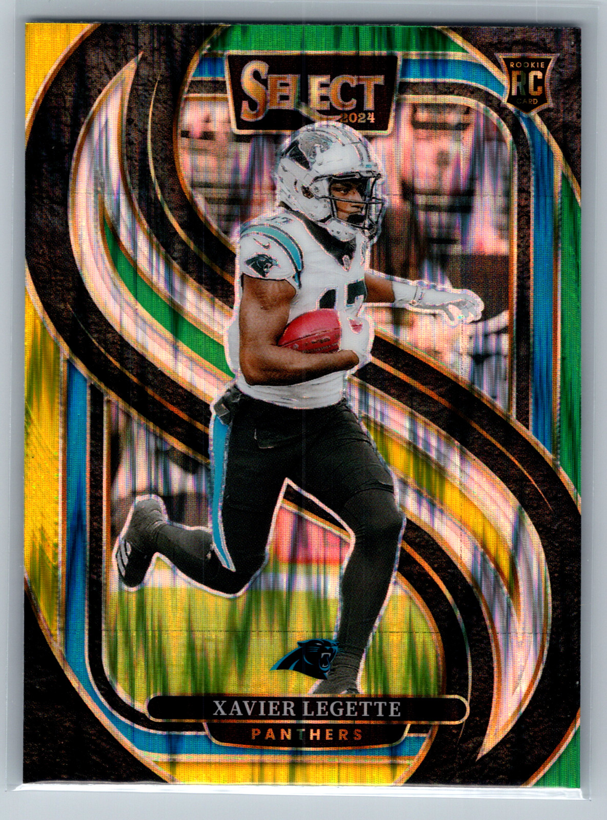 2024 Panini Select Xavier Legette #101 Green & Yellow Shock Prizm (RC)