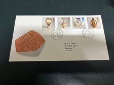 (1509 11-4-2025 - UK FDC cover - 1987 - Art - Vases