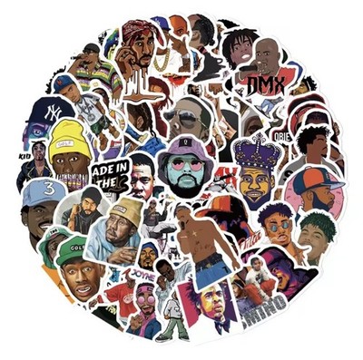 64x Hip-Hop Sticker Set Rap Icons Rapper Oldschool Street Art Aufkleber Geschenk