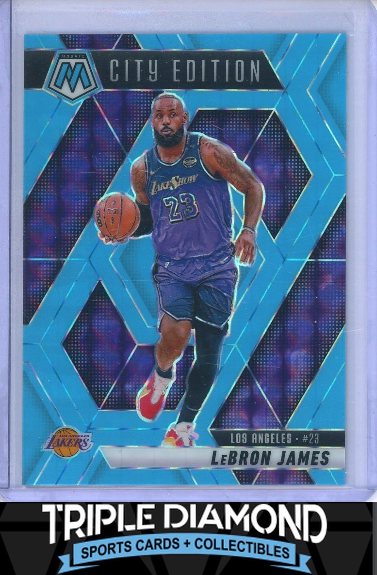 2024-25 Panini Mosaic LeBron James City Edition Blue Fluorescent #30/75 U715