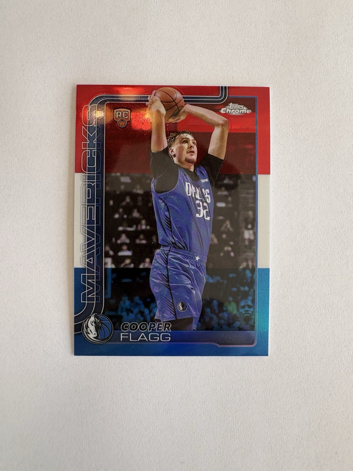 📈Cooper Flagg 2025-26 Topps Chrome Rookie Red White Blue Refractor SP #251 RC🔥
