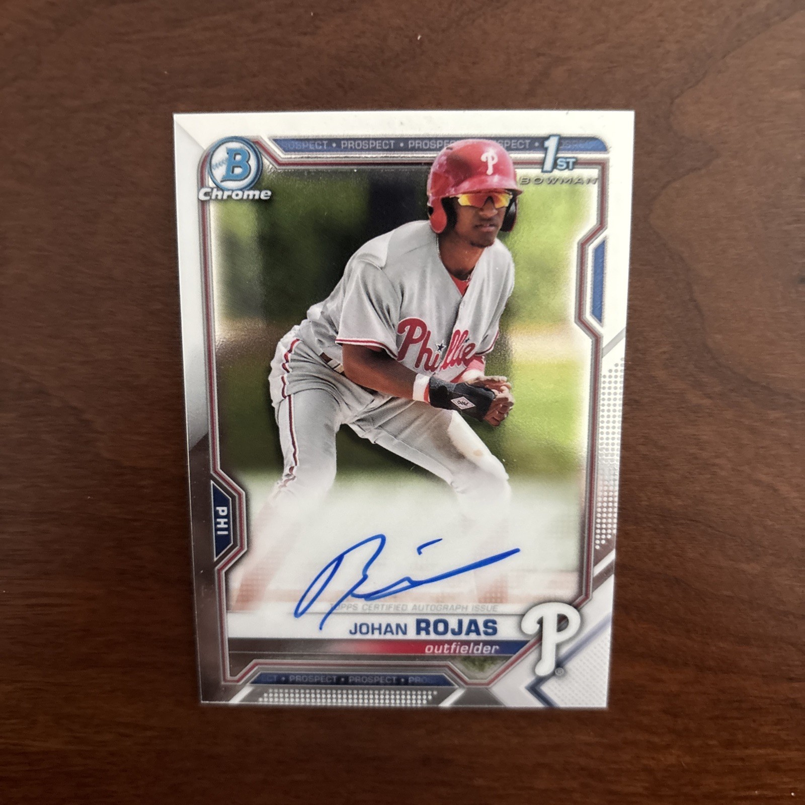 1st 2021 Bowman Chrome AUTO CPA-JR JOHAN ROJAS Rookie Card Phils