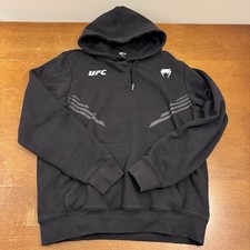 Sudadera con Capucha UFC Venum Para Hombres Grande Negra Pullover Lucha Noche Paro Calentamiento