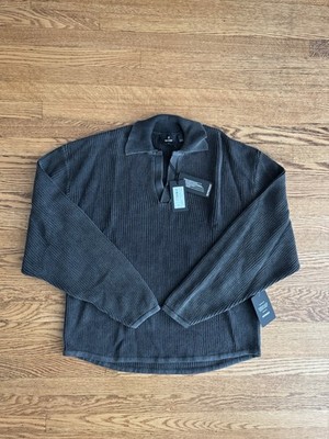 Represent Clo Ribbed Knit Oversized Polo Washed Grey - Size Medium