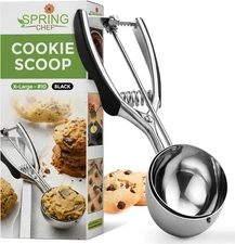 Spring Chef Extra Large Cookie Scoop, 18/8 Stainless Steel Melon Baller Scoop, S
