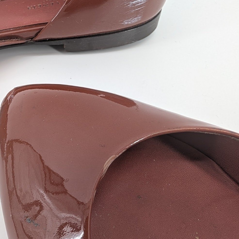 Bottega Veneta Patent Leather Pointed Toe D'Orsay Flats Made in Italy Size 38 thumbnail 4