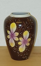 A.W.F. Kister Scheibe-Alsbach Vase Porzellan Handbemalt Blumen 1950er Vintage
