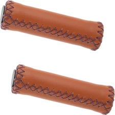 Bike Bicycle Comfort Handlebar Grips Brown Beach Bike Soft Synthetic Leather Han