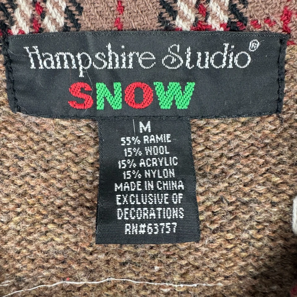 Suéter Chaleco Hampshire Studio Mezcla Lana Nieve Mujeres Mediano Muñeco de Nieve Vacaciones Marrón Foto 2 de 4