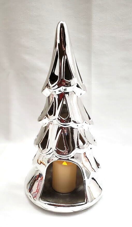 Yankee Candle Silver/Chrome Large Christmas Tree Tea Light Candle