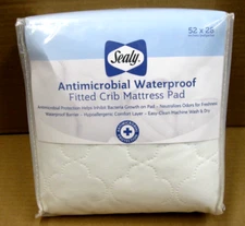 SEALY Antimicrobial Waterproof Fitted Crib Mattress pad 52x28 ~ NEW!