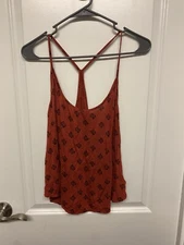 Ecote Tank Top Black And Burnt Red Racer Back Size S Flaw*