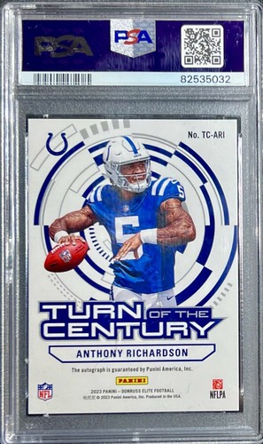 2023 DONRUSS ELITE ORANGE ANTHONY RICHARDSON ROOKIE RC/99 PSA 9 AUTO COLTS SP - Picture 2 of 2