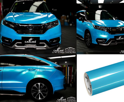 Magic Chameleon Gold Sky Blue Vinyl   Color Shift Premium Car Wrap Film