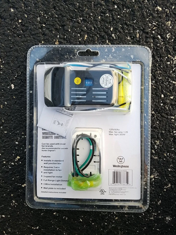 NIP Wireless Ceiling Fan and Light  Westinghouse  77875 Wall  Remote Control - Image 2 of 4