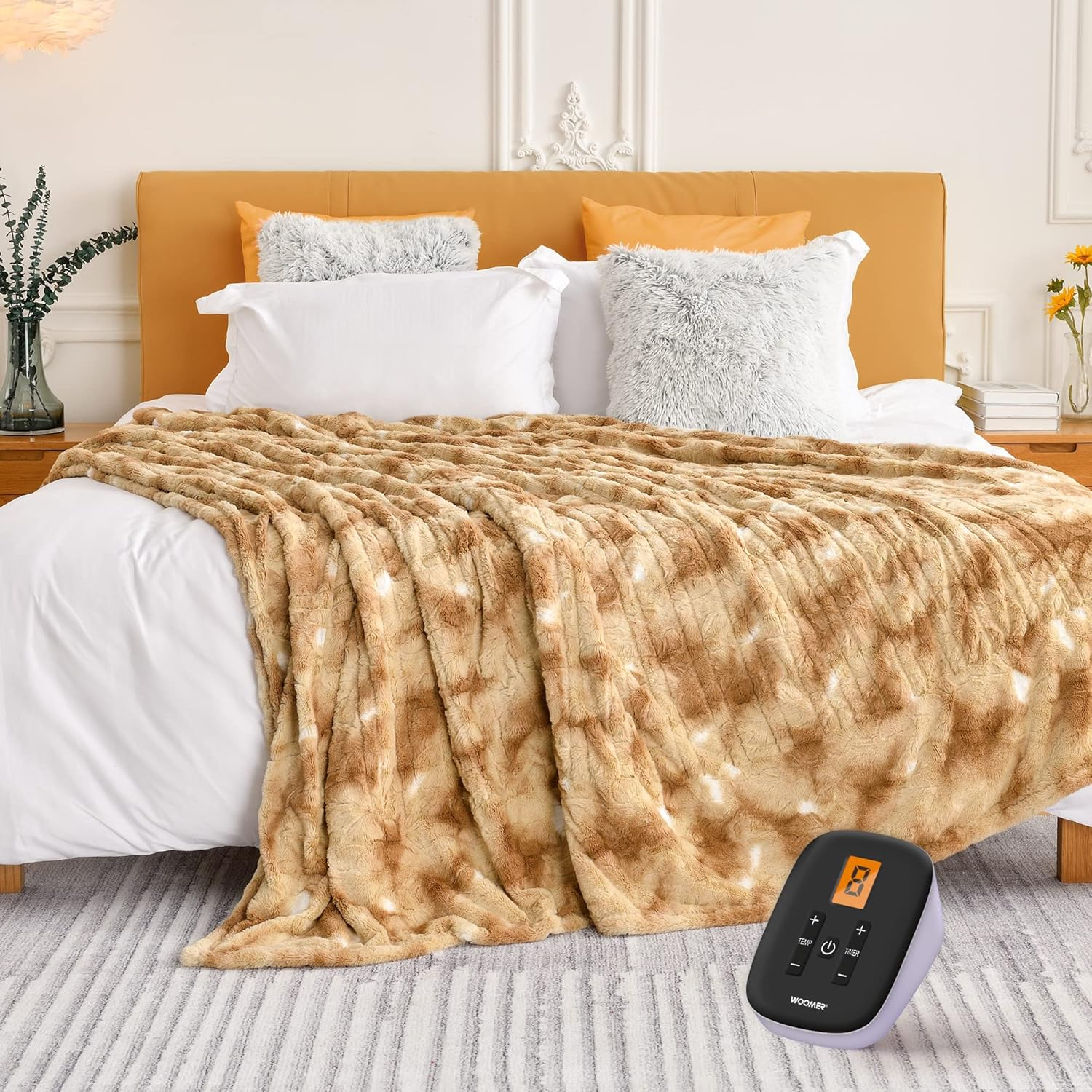 Fast-Heated Electric Blanket – Twin, 62, Ultra-Soft Double-Sided Faux Fur