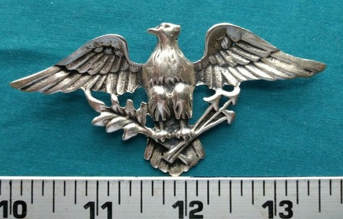 925 Sterling Silver American Eagle Brooch Antique #5103