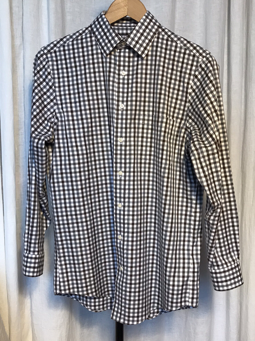 slim fit dress slacks Men's Long Sleeve Shirts | Light Blue & Grey Plaid