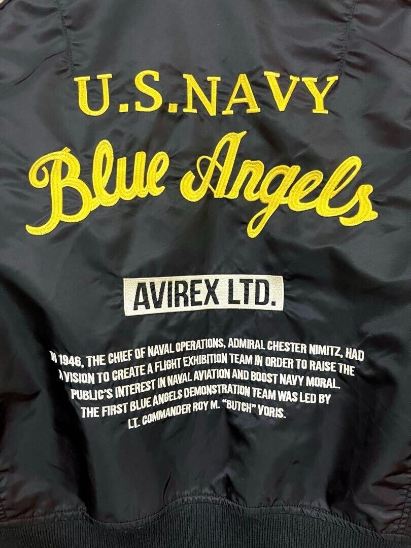AVIREX L-2A Flight Jacket Blue Angels men Size M Black | eBay AVIREX L-2A Flight Jacket Blue Angels men Size M Black | eBay