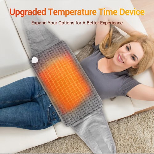Almohadilla térmica eléctrica cinturón terapéutico alivio del dolor de espalda baja para hombres mujeres - Imagen 4 de 14
