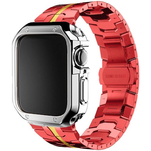 Case + Stainless Strap for Apple Watch Band 45 46mm Series 10 9 8 7 6 Ultra 49mm - Picture 35 of 41