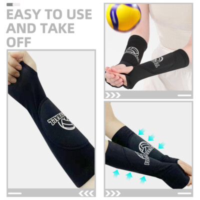 COMNICO Arm Brace Pads Elbow Protector Strap Pair, Breathable Anti-Collision Sponge Tendonitis Fitness Volleyball Basketball Tennis Golfers Knee Support Band For Kids Men Women Elderly(Black With White Edges - View #12