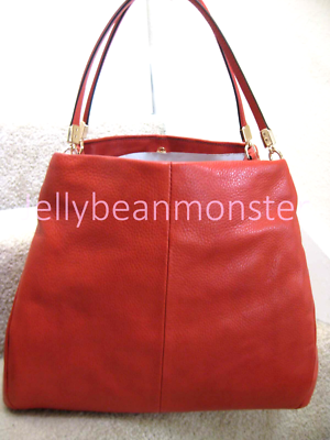 COACH 24621 MADISON LEATHER PHOEBE SHOULDER BAG PURSE Vermillion