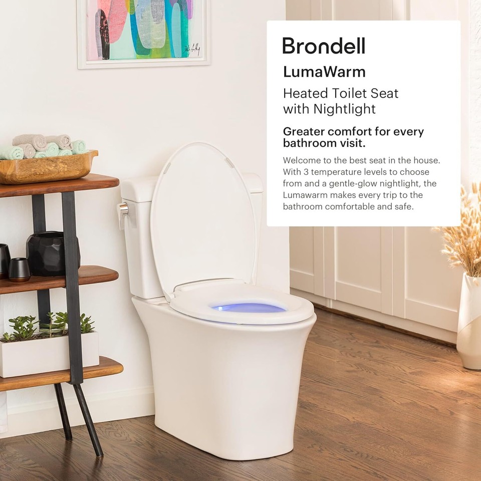 Brondell L60EW LumaWarm Heated Toilet Seat with Night Light, Three eBay