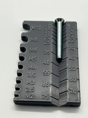 Metric Nut, Bolt & Screw Measuring Gauge