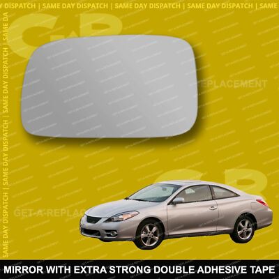 TOYOTA CAMRY / SOLARA Driver Side Left Mirror Glass Replacement With Full Adhesive - B991L, 7 1/4 Inch