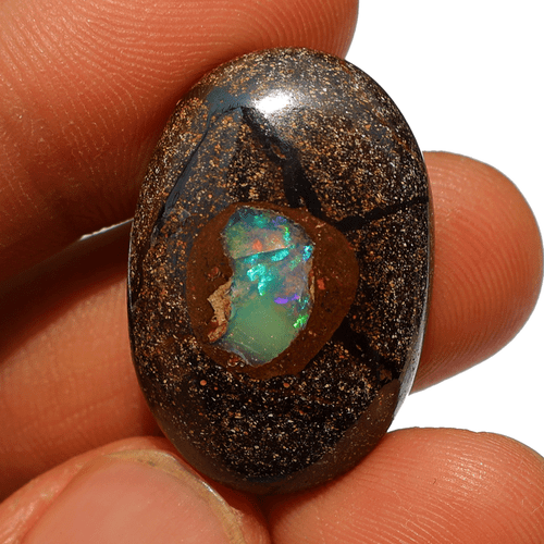 Piedra preciosa suelta cabujón ovalado de alta calidad de ópalo de roca natural de 42 quilates 28,7 x 19 x 8 mm - Imagen 5 de 9