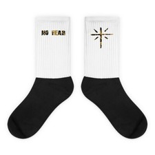 Faith Over Fear White/Old Gold Shock Socks