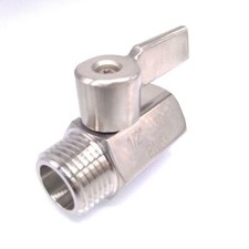304 Stainless Steel Mini Ball Valve With Handle Female x Male NPT Thread 1/2''