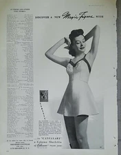 1940 Shepherd knitwear swing skirt swimsuit Cohama sharkskin fashion ad