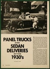 Commercial Panel Trucks & Sedan Deliveries 1930’s Vintage Pictorial Article 1984